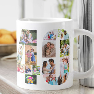 Foto Collage Nummer 40 - 40-årsdag Jumbo Mugg