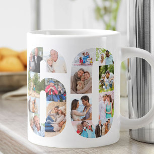 Foto Collage Nummer 60 - 60-årsdag Jumbo Mugg