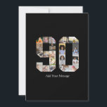 Foto Collage Nummer 90 Kort<br><div class="desc">Denna anpassningsbara produkten är där foton arrangeras för att bilda formen av ett nummer. Den används ofta för milstolpsfiranden som födelsedagar, årsdagar eller prestationer, så att användarna kan visa minnesvärda bilder i en enda, iögonfallande display. Designen erbjuder vanligtvis utrymmen för olika fotostorlekar och orienteringar, vilket säkerställer en visuellt tilltalande och...</div>