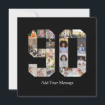 Foto Collage Nummer 90 Kort<br><div class="desc">Denna anpassningsbara produkt är där foton är arrangerade för att bilda formen av ett nummer. Det används ofta för milstolpsfiranden som födelsedagar, årsdagar eller prestationer, så att användarna kan visa minnesvärda bilder i en enda, iögonfallande display. Designen erbjuder vanligtvis utrymmen för olika fotostorlekar och orienteringar, vilket säkerställer en visuellt tilltalande...</div>