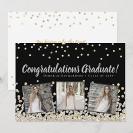 Foto Collage Silver Guld Konfetti Examen Kort