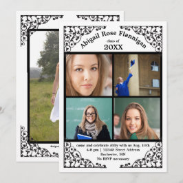 Foto Collage Spets - Examen Annonsering Inbjudningar