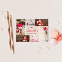 Foto Collage Valentine Day Card för Mamma