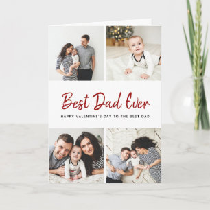 Foto Collage Valentine Day Card för Pappa Kort
