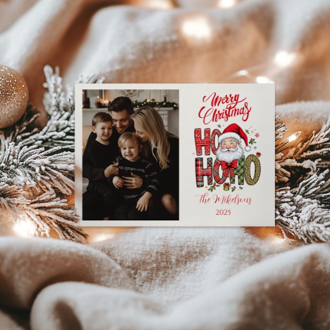 Foto Coquette Ho Ho Ho Santa jul Julkort (Skapare uppladdad)
