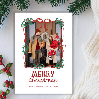Foto Coquette Ram Handritad Jul Familj Julkort