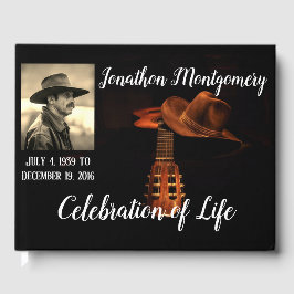 Foto, Cowboy Hat och Guitar Firande of Life Gästböcker