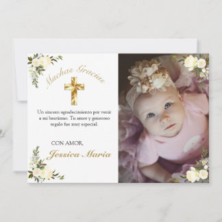 Foto De Bautismo De Cruz De Oro Blommigt Gracias Tack Kort