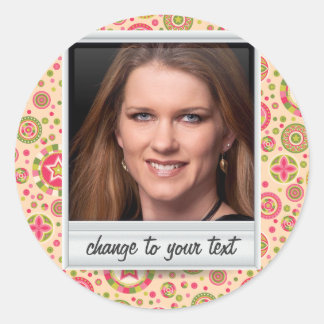 Foto direkt - fotoram med mönster runt klistermärke