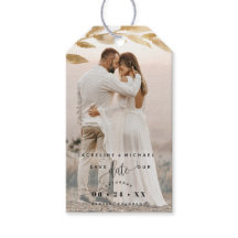 Foto, Elegant Guld Löv Bröllop spara datum