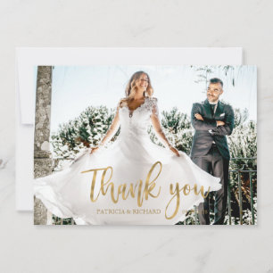 Foto Elegant Kalligrafi Bröllop Tack Kort
