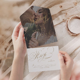 Foto elegant klassisk kalligrafi vintage bröllop