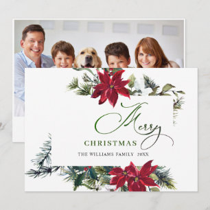 FOTO Elegant Poinsettia Julhälsning Julkort