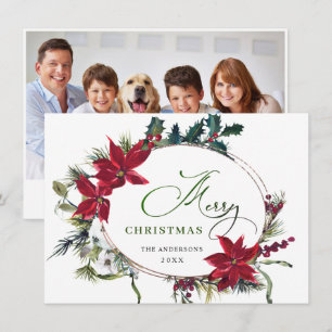 FOTO Elegant Poinsettia Julhälsning Julkort