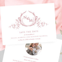 Foto, Elegant  Rosa Monogram Bröllop
