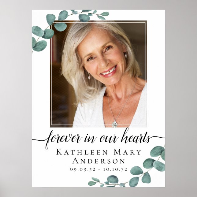 Foto Eucalyptus Funeral Välkomsttecken Poster (Framsidan)