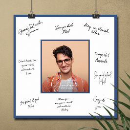 Foto Examen Autograf Blå Poster