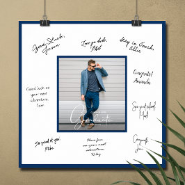 Foto Examen Autograf Marinblå Kant Poster