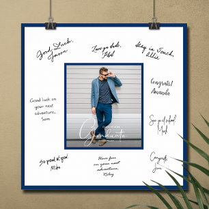 Foto Examen Autograf Marinblå Kant Poster
