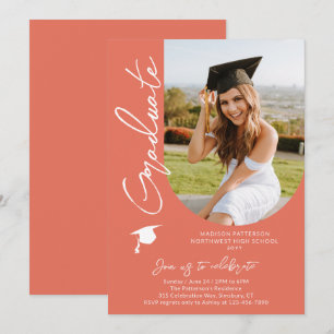 Foto Examen Fest Modern Elegant Skrift Inbjudningar