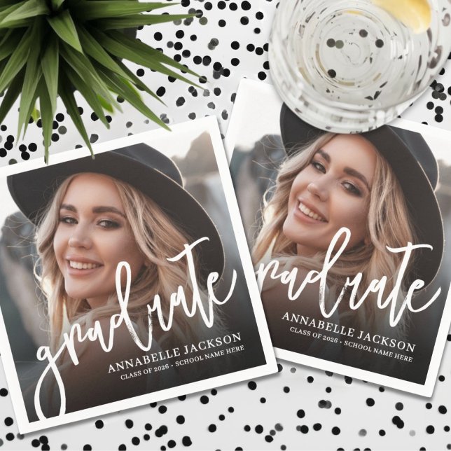 Foto Examen Fest Servetter (Photo Graduation Party Napkins)