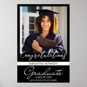 Foto Examen Grattis Studenter Årsklass 2026 Svart Poster
