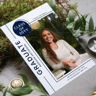 Foto Examen Modernt Skript Blått Vitt