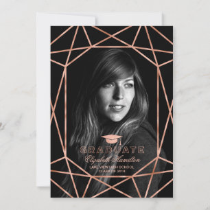 Foto examensannonsering Geometrisk Roséguld Meddelande