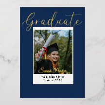 Foto examensfirande modern folieinbjudan