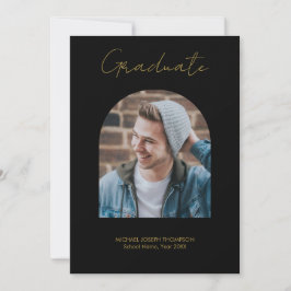 Foto examensfirande svart guld kungörelse inbjudningar