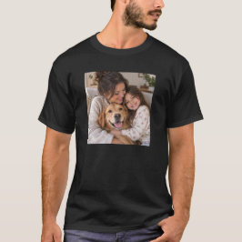 Foto Familjekärlek – Mamma, Dotter & Hund T Shirt