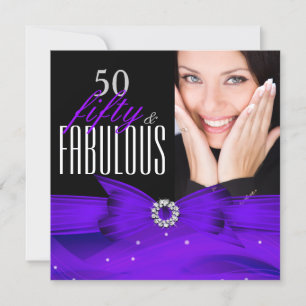 Foto Fantastisk 50 Lila Diamant Födelsedagsfest Inbjudningar