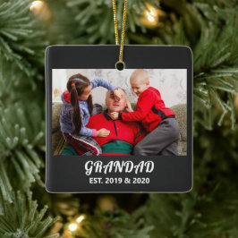 Foto Farfar Grundades Fet Vit Typografi Julgransprydnad Keramik