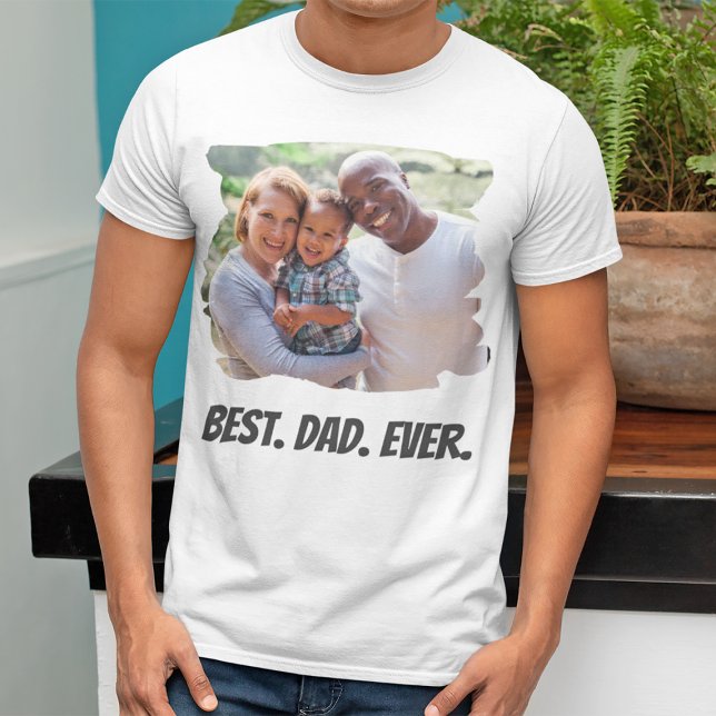 Foto Fars dag för familjen Best Pappa någonsin Anp T Shirt (Nothing says “I love you, dad” like a custom photo T-shirt. Make him smile with this gift.)
