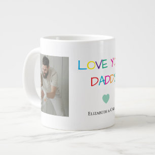 Foto Far's Day Gift med Kids' Namn - Jumbo Mugg