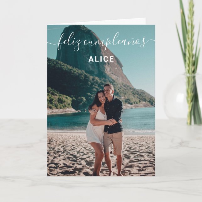 Foto Feliz Cumpleanos-födelsedagskort Kort (Framsida)
