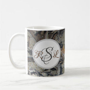 Foto Finare från Driftwood Woodgrain Initial Natur Kaffemugg