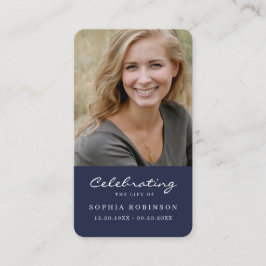Foto Firande av Life Funeral Prayer Blue Card Visitkort
