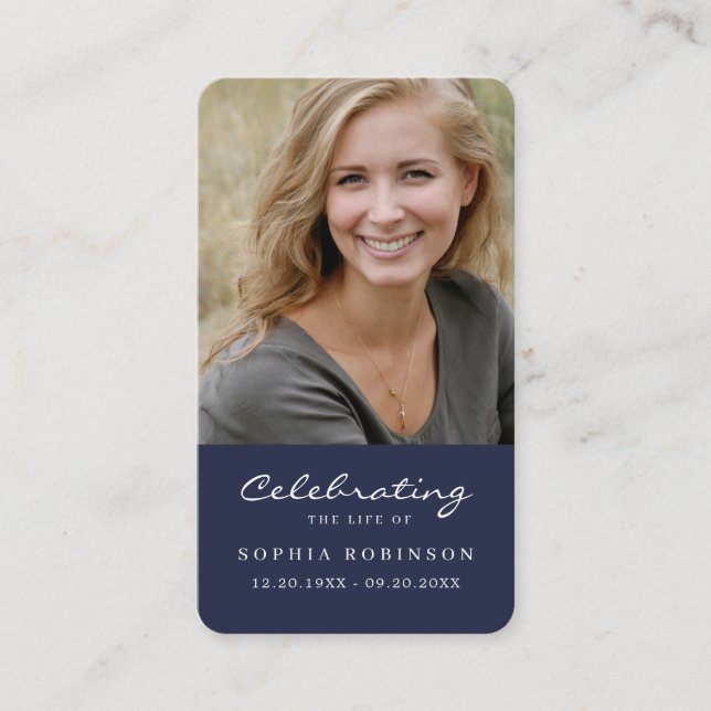 Foto Firande av Life Funeral Prayer Blue Card Visitkort (Framsida)