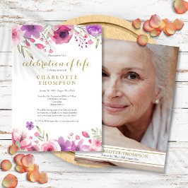 Foto firande av livet akvarellblommor inbjudningar