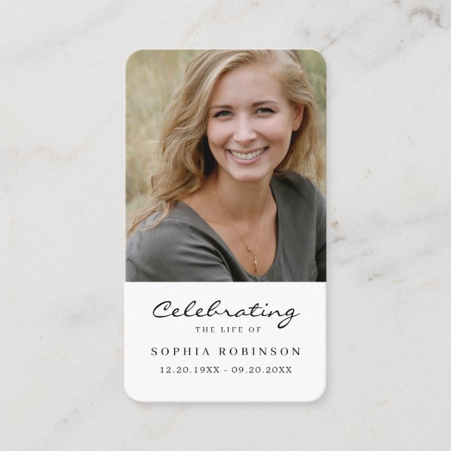 Foto firande av livets slutskede begravning bön ko visitkort (Framsida)