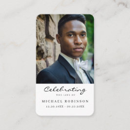 Foto firande av livets slutskede bönkort visitkort