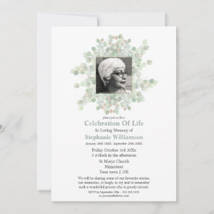 Foto Firande i Life Funeral Eucalyptus Inbjudningar