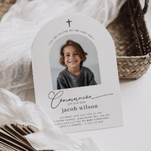 Foto First Communion Boy Arch-inbjudan Inbjudningar