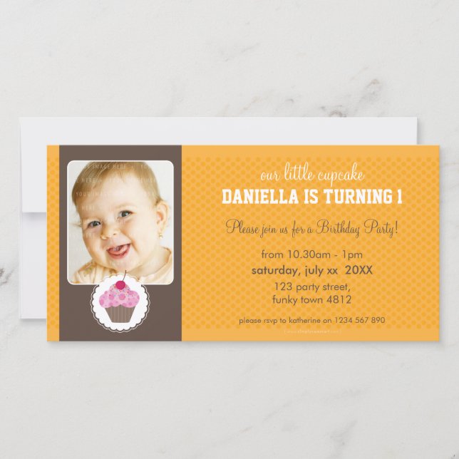 FOTO FÖDELSEDAGSFEST INBJUDAN: cupkaka 2L (Framsida)