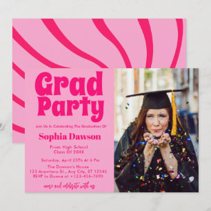 Foto för 70s-inspirerad Retro-Studentfest Inbjudningar