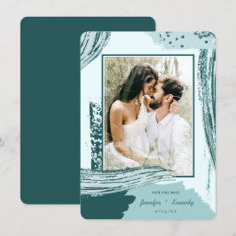 Foto för Abstrakten Färgpensel med peacock-chic Spara Datumet