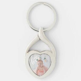 Foto för äkta kärlek Elegant Twisted Heart Silverfärgad Nyckelring