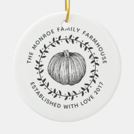 Foto för andningsfamiljen Stil Pumpkin PandeSedan Julgransprydnad Keramik