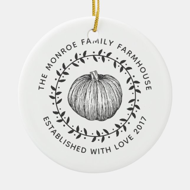 Foto för andningsfamiljen Stil Pumpkin PandeSedan Julgransprydnad Keramik (Framsidan)